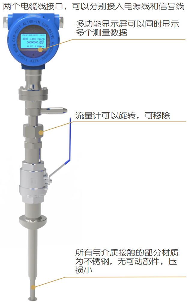 氫氣熱式氣體質(zhì)量流量計結(jié)構(gòu)圖