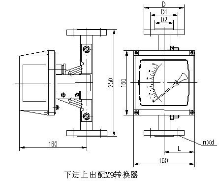 數(shù)顯金屬管浮子流量計外形尺寸圖