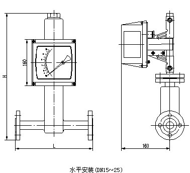 防爆型轉(zhuǎn)子流量計(jì)外形尺寸圖